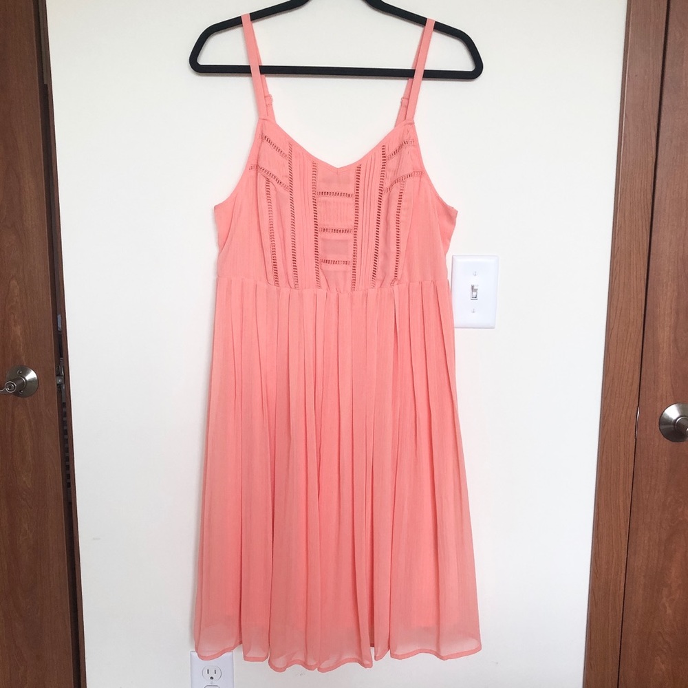 Coral Torrid Pleated Skater Dress - Size 00